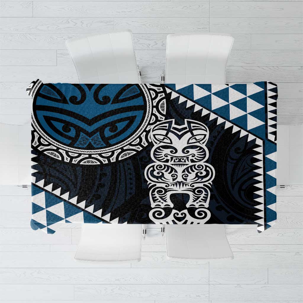 Blue Aotearoa Niho Taniwha Tablecloth Maori Mythology Tooth - Taniko Motifs