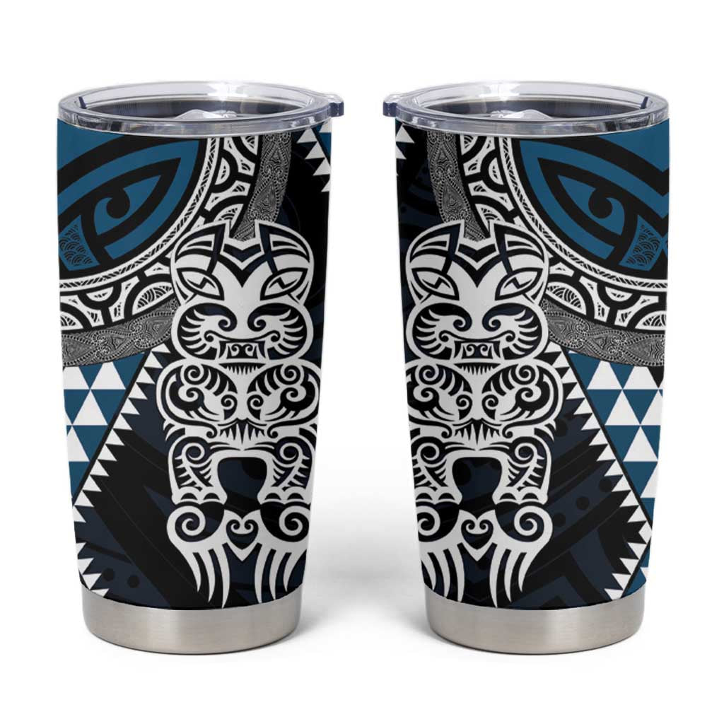 Blue Aotearoa Niho Taniwha Tumbler Cup Maori Mythology Tooth - Taniko Motifs