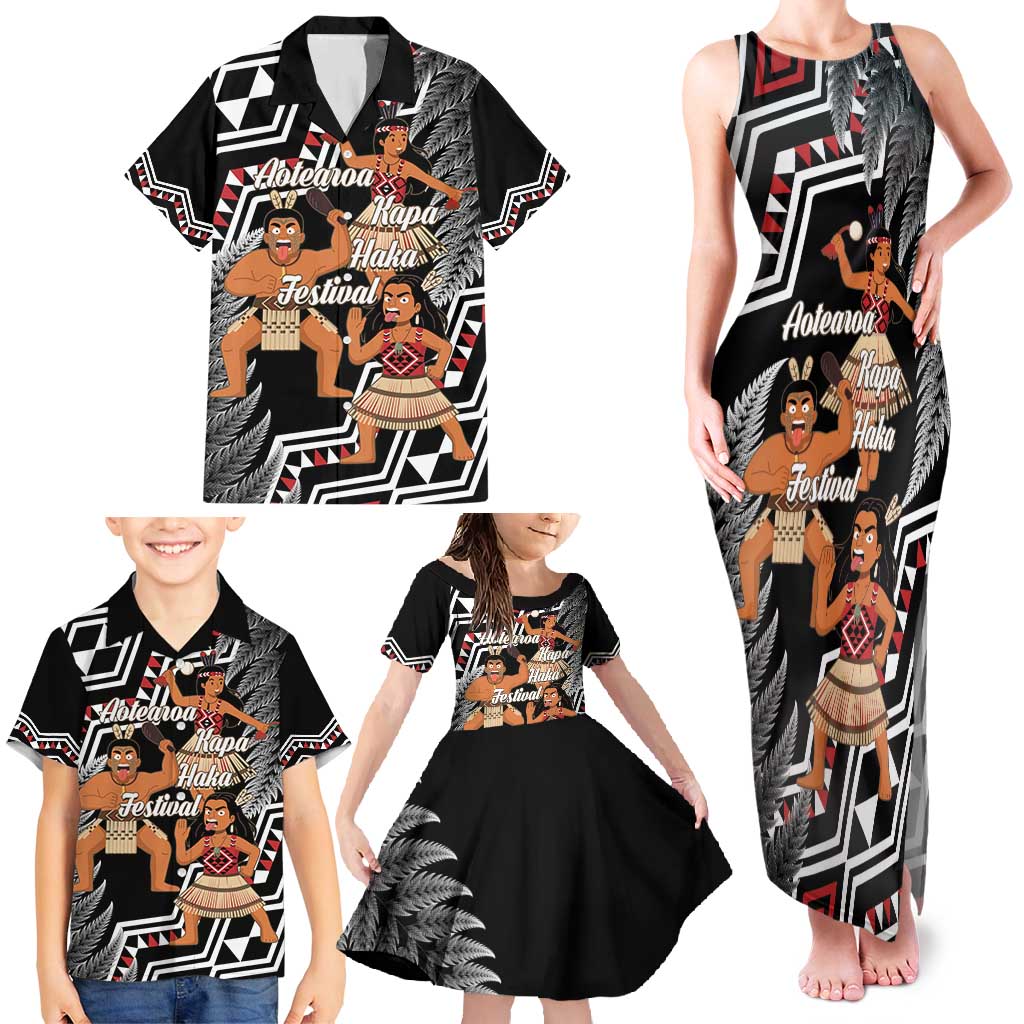 Aotearoa Kapa Haka Family Matching Tank Maxi Dress and Hawaiian Shirt 2025 Festival - Traditional Maori Dance