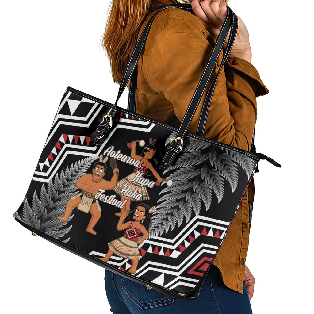 Aotearoa Kapa Haka Leather Tote Bag 2025 Festival - Traditional Maori Dance
