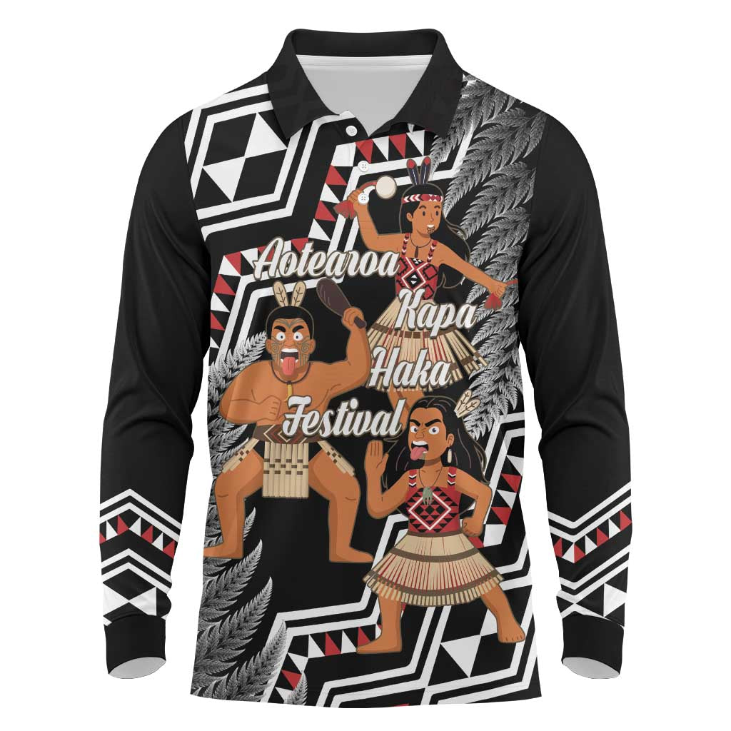 Aotearoa Kapa Haka Long Sleeve Polo Shirt 2025 Festival - Traditional Maori Dance