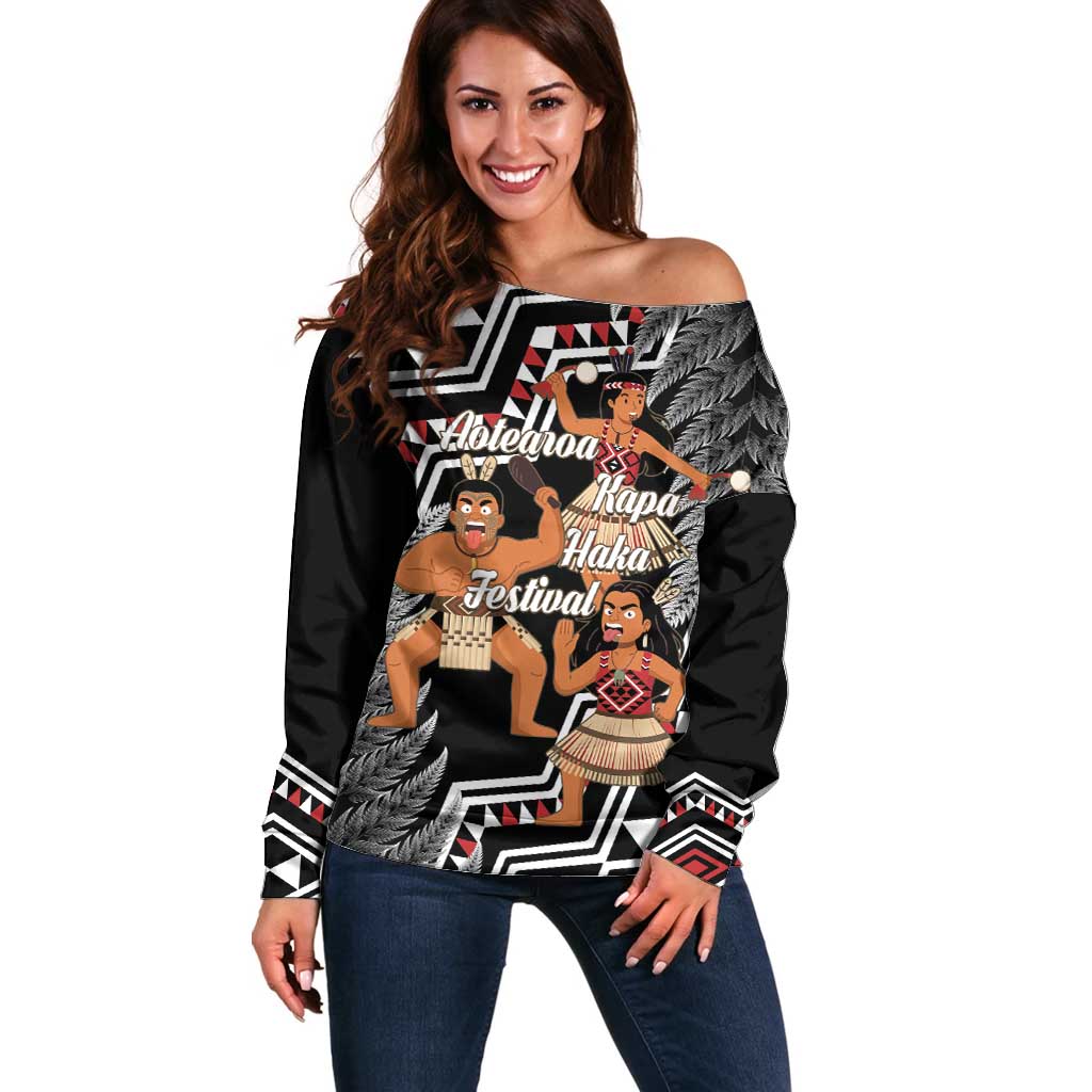 Aotearoa Kapa Haka Off Shoulder Sweater 2025 Festival - Traditional Maori Dance