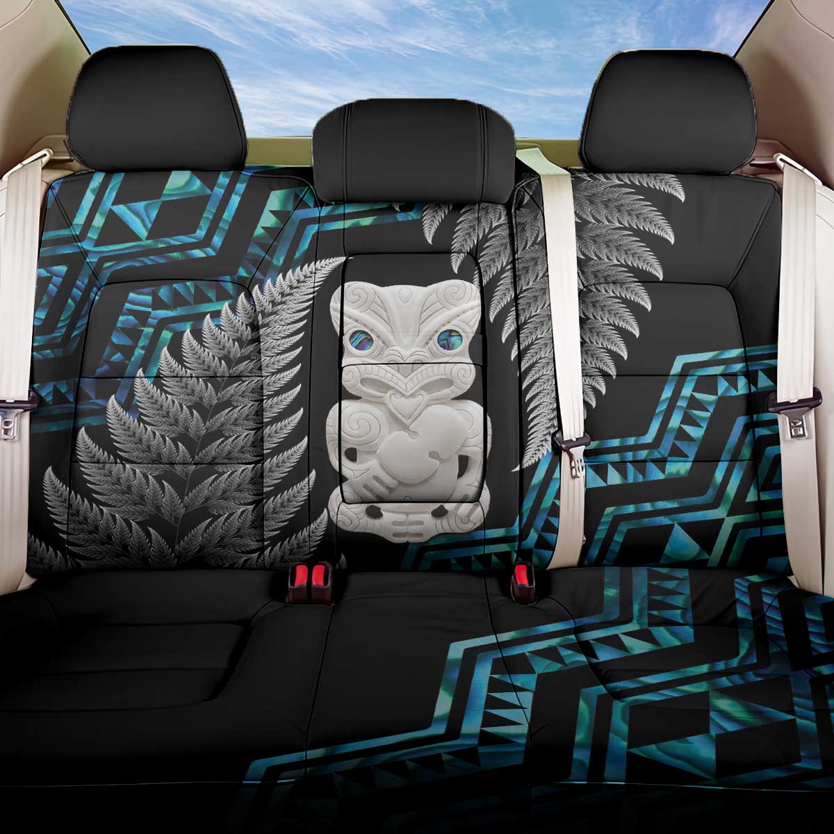 Aotearoa Taniko Paua Shell With Hei Tiki Back Car Seat Cover