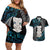 Aotearoa Taniko Paua Shell With Hei Tiki Couples Matching Off Shoulder Short Dress and Hawaiian Shirt