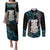 Aotearoa Taniko Paua Shell With Hei Tiki Couples Matching Puletasi and Long Sleeve Button Shirt