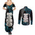 Aotearoa Taniko Paua Shell With Hei Tiki Couples Matching Summer Maxi Dress and Long Sleeve Button Shirt