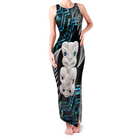 Aotearoa Taniko Paua Shell With Hei Tiki Family Matching Tank Maxi Dress and Hawaiian Shirt