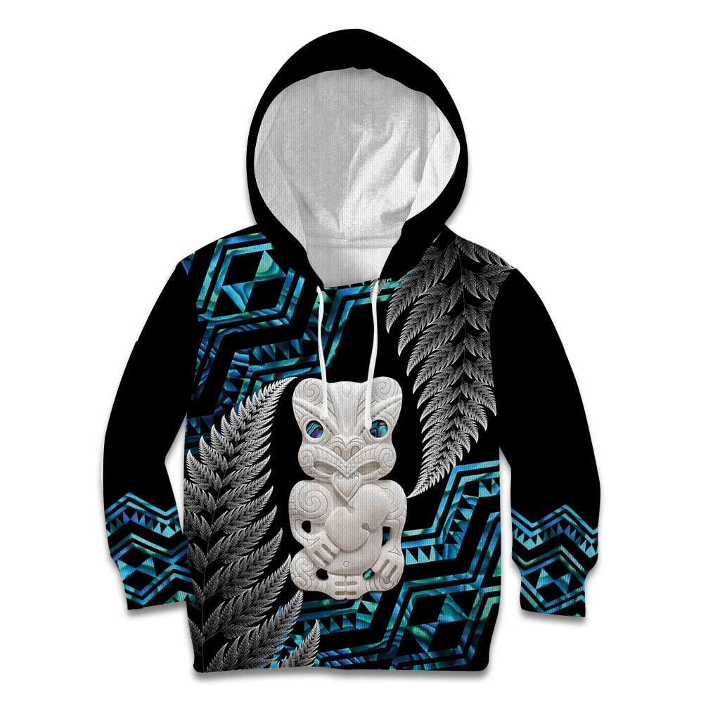 Aotearoa Taniko Paua Shell With Hei Tiki Kid Hoodie