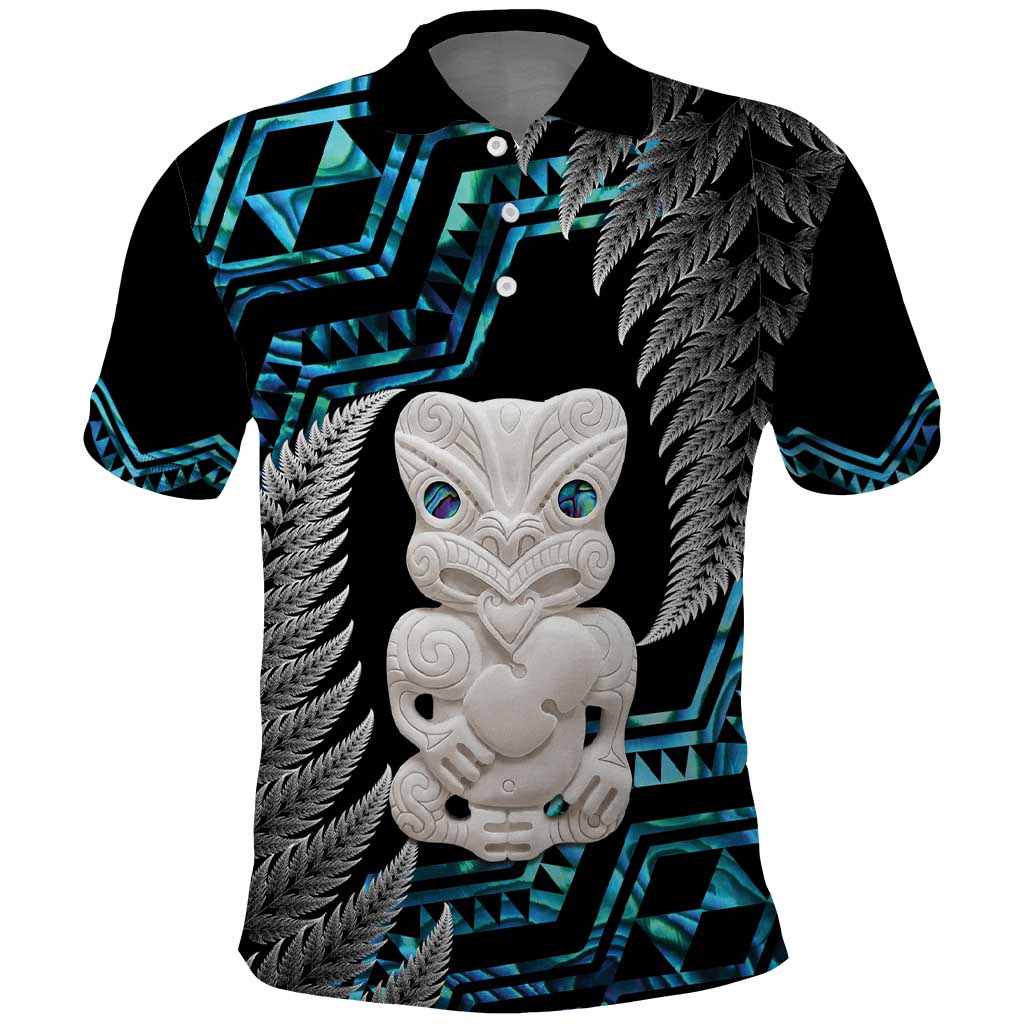 Aotearoa Taniko Paua Shell With Hei Tiki Polo Shirt