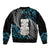 Aotearoa Taniko Paua Shell With Hei Tiki Sleeve Zip Bomber Jacket