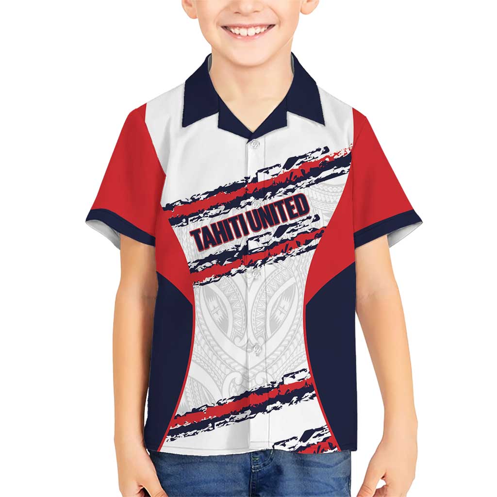 AS Venus Tahiti Football Custom Kid Hawaiian Shirt Go Champions Polynesian Pattern