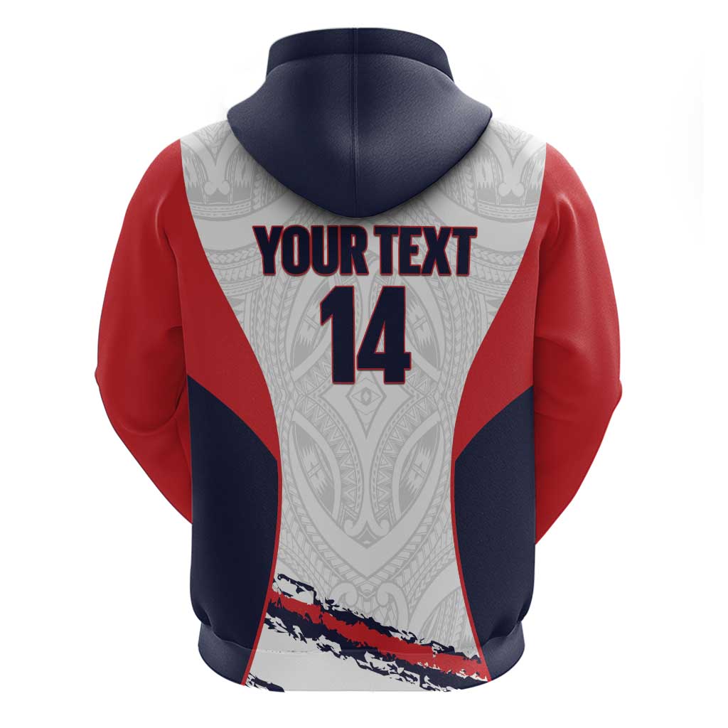 AS Venus Tahiti Football Custom Zip Hoodie Go Champions Polynesian Pattern