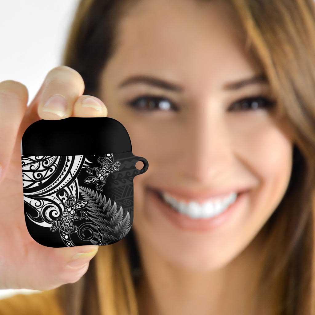 New Zealand Lizard AirPods Case Silver Fern Aotearoa Maori - Polynesian Pride