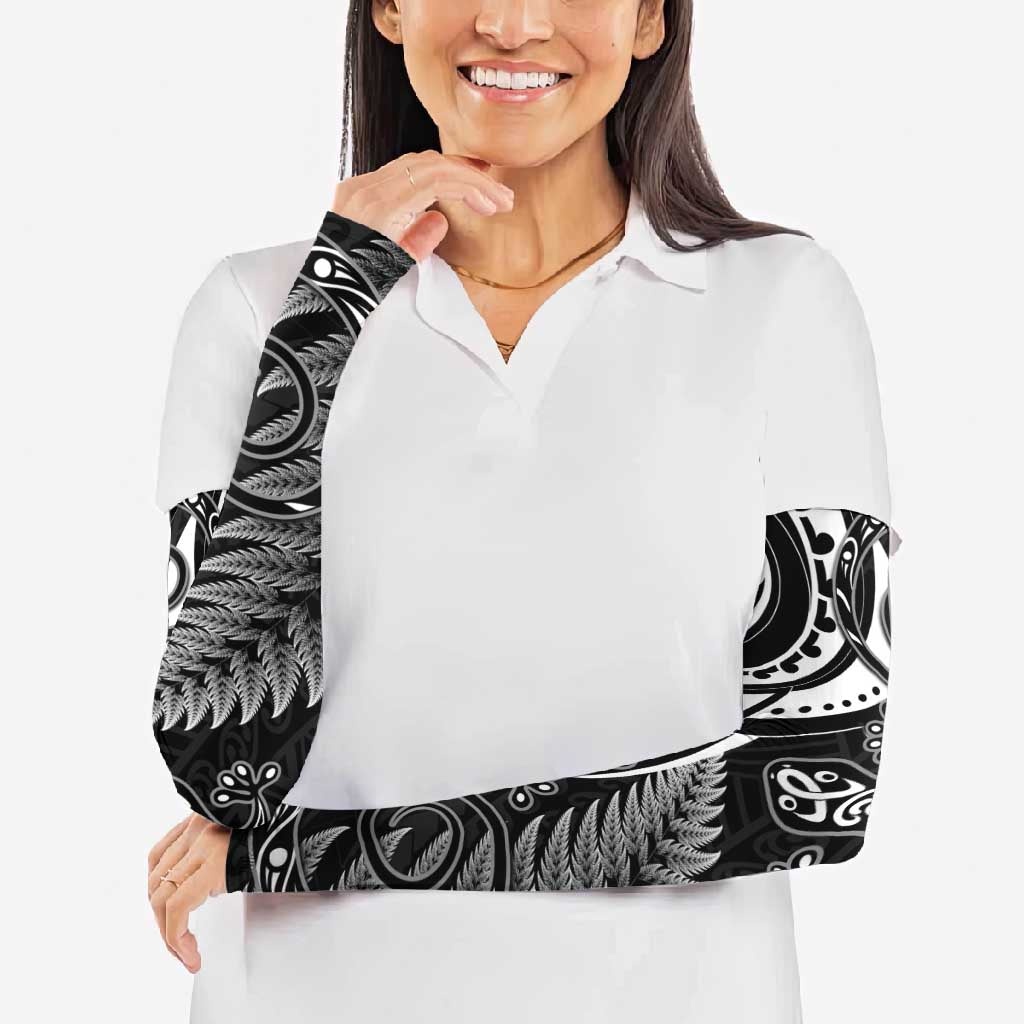 New Zealand Lizard Arm Sleeves Silver Fern Aotearoa Maori - Polynesian Pride