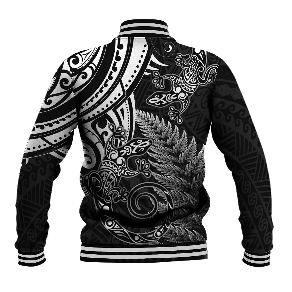 New Zealand Lizard Baseball Jacket Silver Fern Aotearoa Maori LT14 - Polynesian Pride