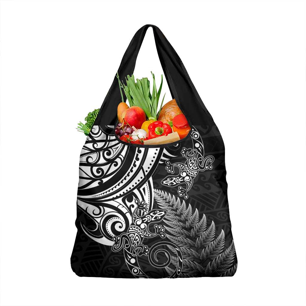 New Zealand Lizard Grocery Bag Silver Fern Aotearoa Maori