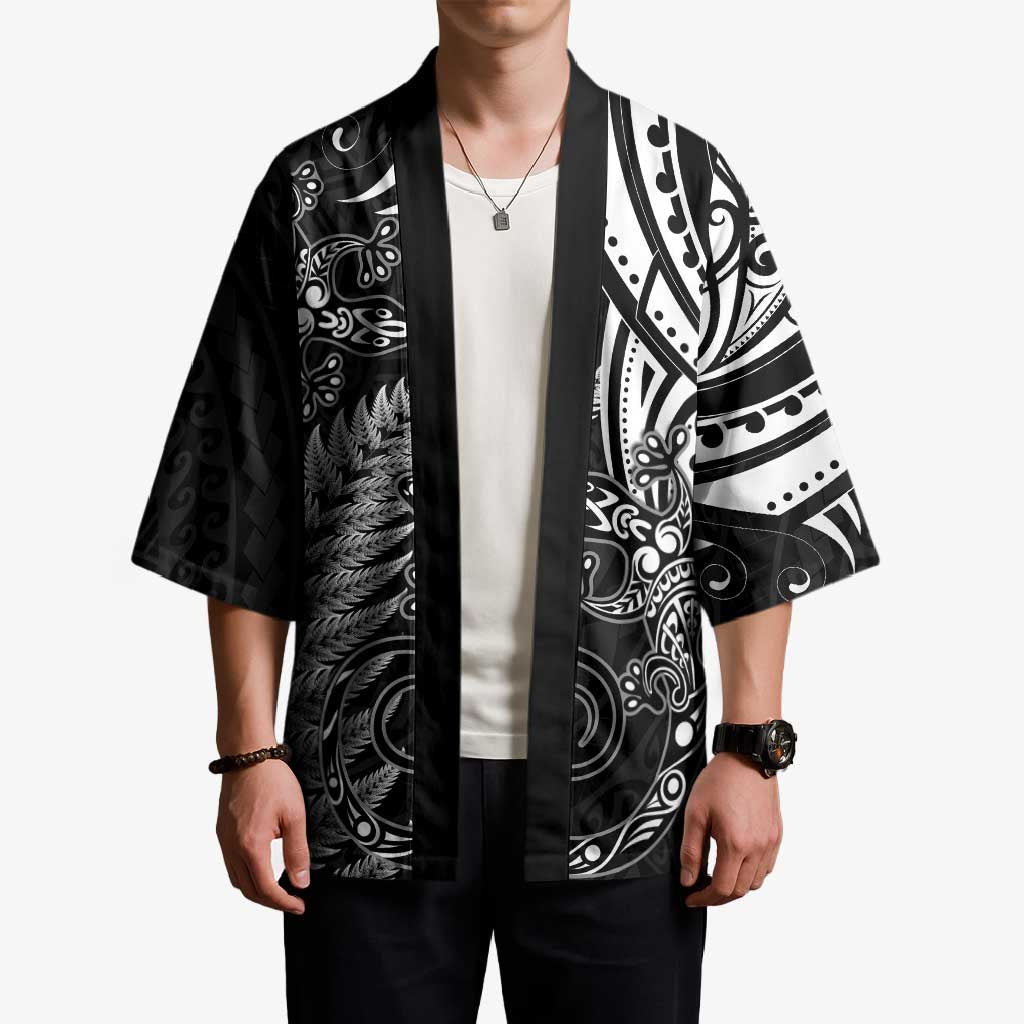 New Zealand Lizard Kimono Silver Fern Aotearoa Maori - Polynesian Pride