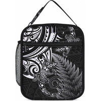 New Zealand Lizard Lunch Bag Silver Fern Aotearoa Maori LT14 10.2 × 8.3 × 4.3 inch Black - Polynesian Pride