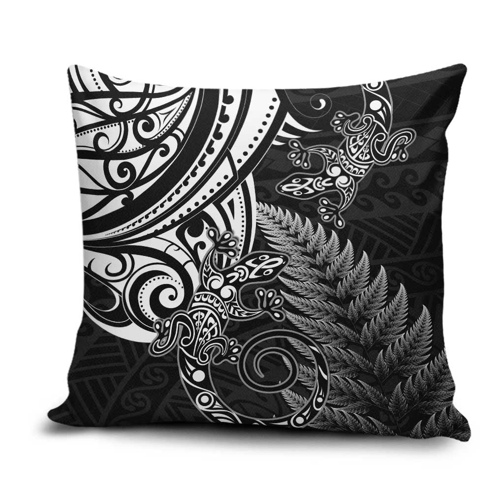 New Zealand Lizard Pillow Cover Silver Fern Aotearoa Maori - Polynesian Pride