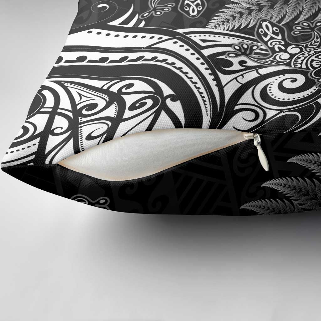 New Zealand Lizard Pillow Cover Silver Fern Aotearoa Maori - Polynesian Pride
