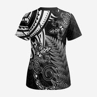 New Zealand Lizard Scrub Top Silver Fern Aotearoa Maori - Polynesian Pride