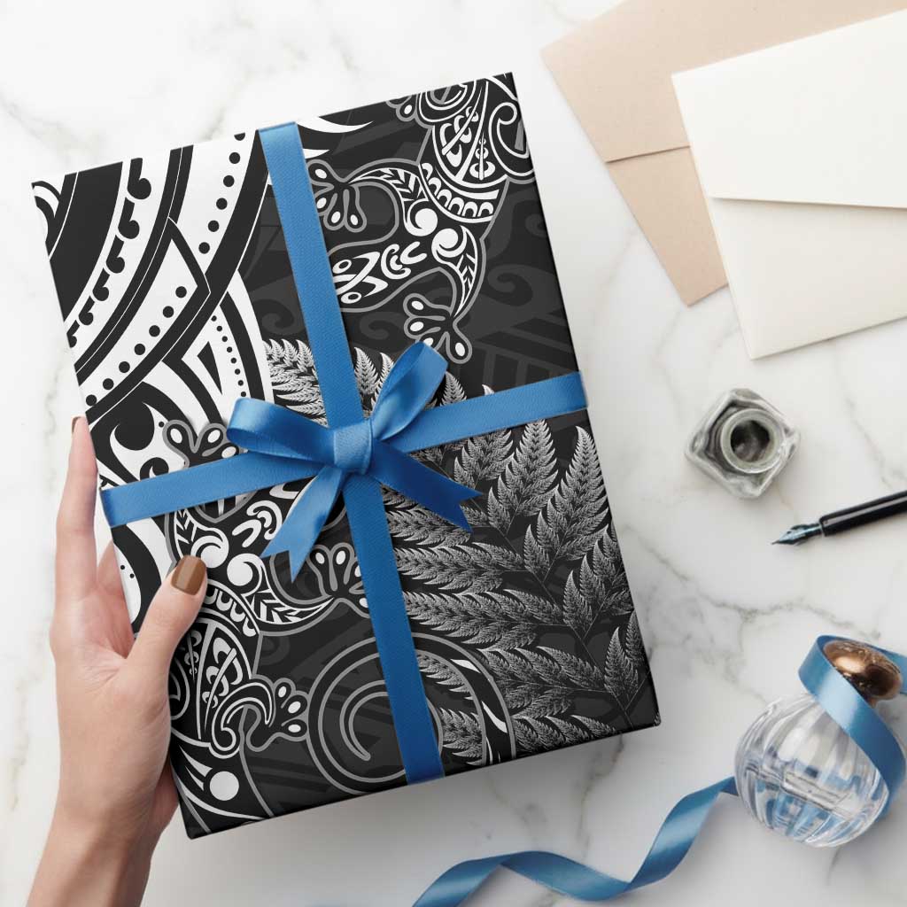 New Zealand Lizard Wrapping Paper Silver Fern Aotearoa Maori - Polynesian Pride