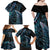 New Zealand Lizard Family Matching Off Shoulder Maxi Dress and Hawaiian Shirt Silver Fern Aotearoa Maori With Paua Shell LT14 - Polynesian Pride