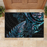 New Zealand Lizard Rubber Doormat Silver Fern Aotearoa Maori With Paua Shell