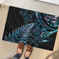 New Zealand Lizard Rubber Doormat Silver Fern Aotearoa Maori With Paua Shell