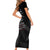 New Zealand Haka Rugby Short Sleeve Bodycon Dress 2024 Pacific Go Black Silver Fern LT14 - Polynesian Pride