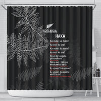 Custom New Zealand Haka Rugby Shower Curtain 2024 Pacific Go Black Silver Fern