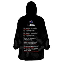 New Zealand Haka Rugby Wearable Blanket Hoodie 2024 Pacific Go Black Silver Fern LT14 - Polynesian Pride