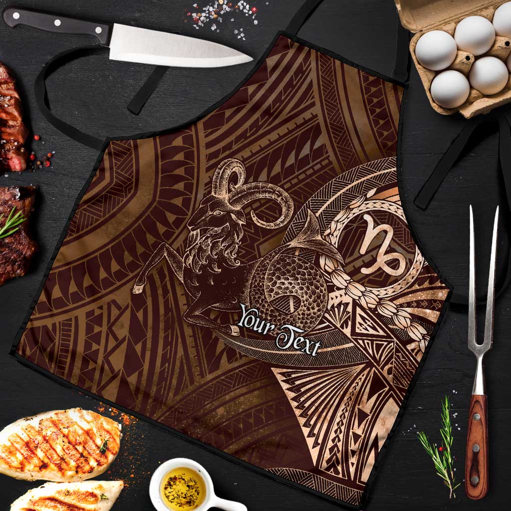 Personalised Polynesia Zodiac Capricorn Apron Galaxy Polynesian Pattern Chest Tattoo Style