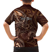Personalised Polynesia Zodiac Capricorn Family Matching Off Shoulder Maxi Dress and Hawaiian Shirt Galaxy Polynesian Pattern Chest Tattoo Style