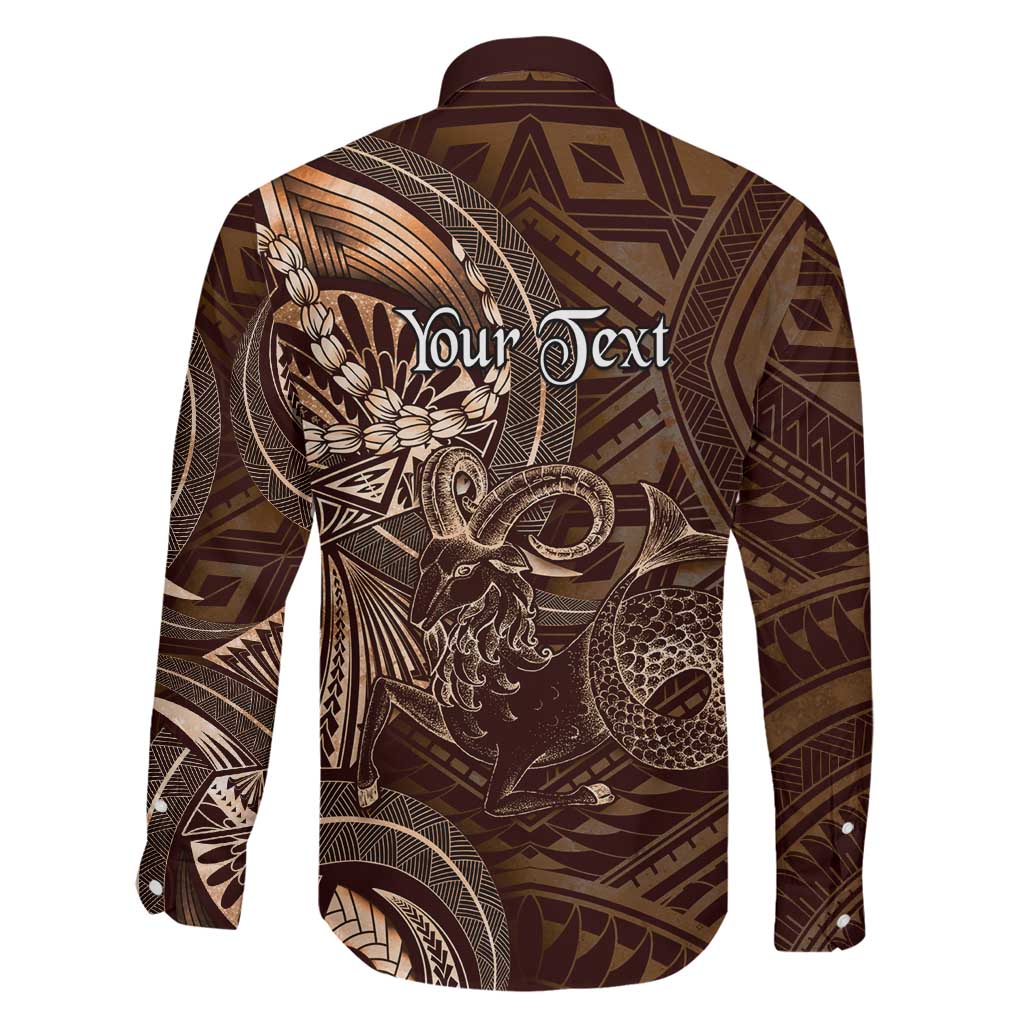 Personalised Polynesia Zodiac Capricorn Family Matching Off Shoulder Short Dress and Hawaiian Shirt Galaxy Polynesian Pattern Chest Tattoo Style