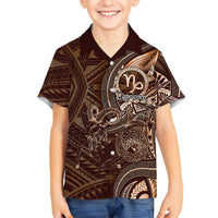 Personalised Polynesia Zodiac Capricorn Family Matching Puletasi and Hawaiian Shirt Galaxy Polynesian Pattern Chest Tattoo Style