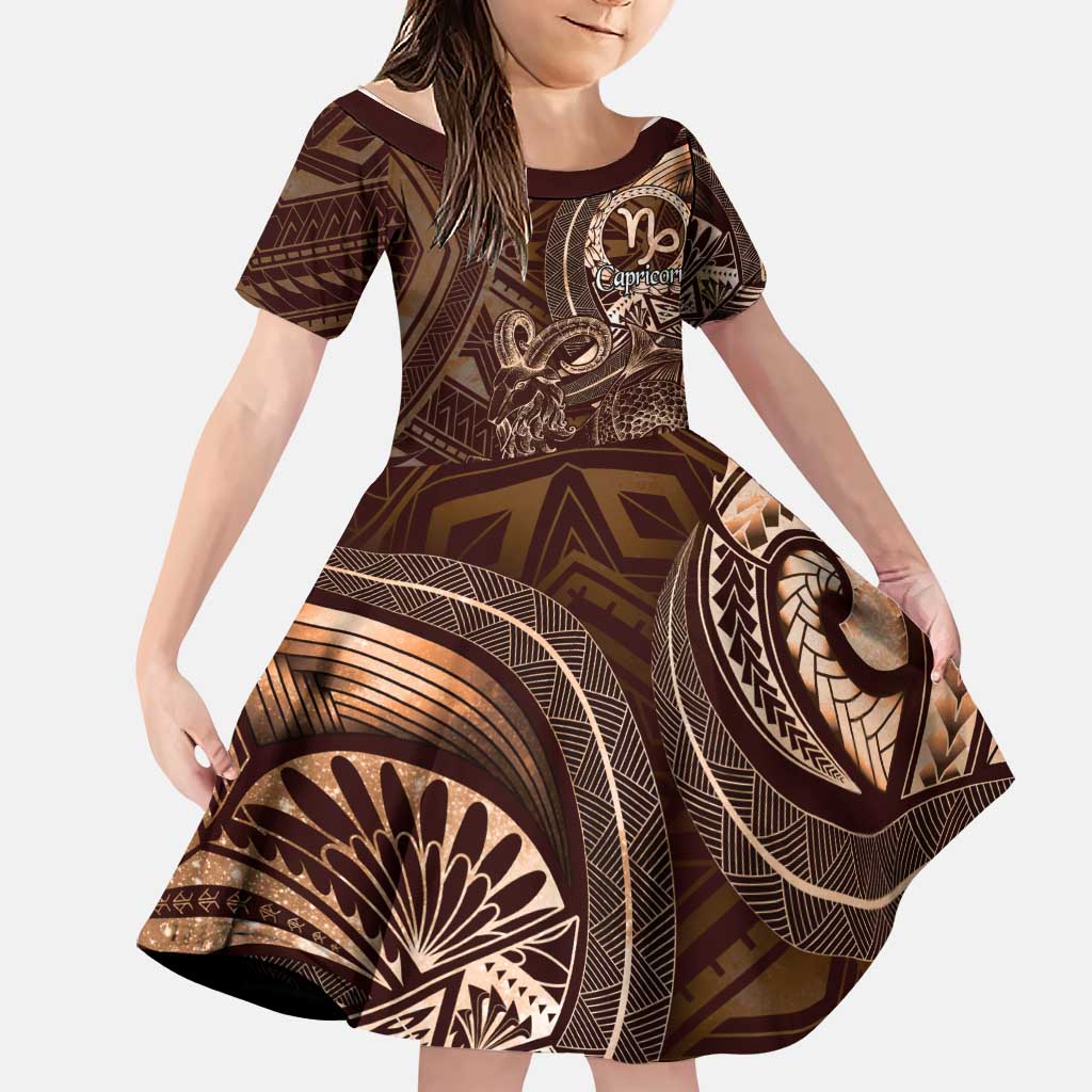 Personalised Polynesia Zodiac Capricorn Family Matching Tank Maxi Dress and Hawaiian Shirt Galaxy Polynesian Pattern Chest Tattoo Style