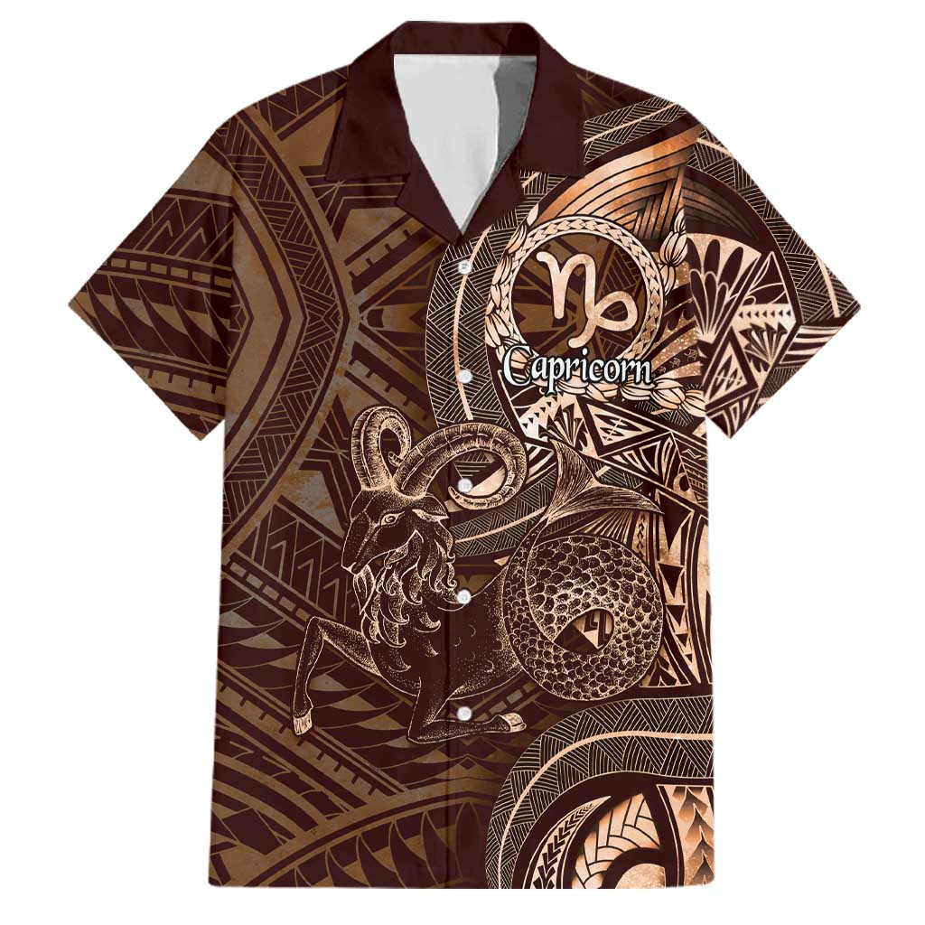 Personalised Polynesia Zodiac Capricorn Family Matching Tank Maxi Dress and Hawaiian Shirt Galaxy Polynesian Pattern Chest Tattoo Style