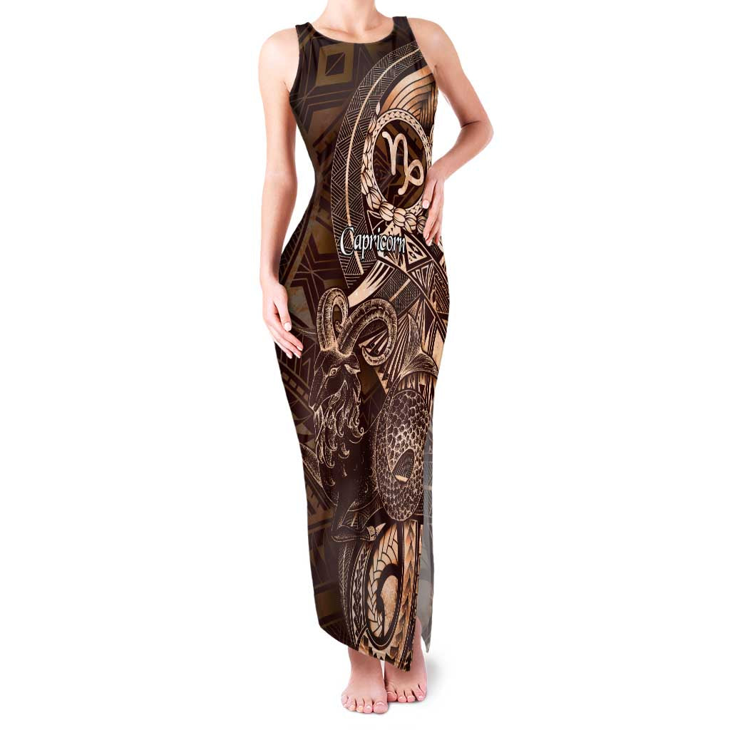 Personalised Polynesia Zodiac Capricorn Family Matching Tank Maxi Dress and Hawaiian Shirt Galaxy Polynesian Pattern Chest Tattoo Style