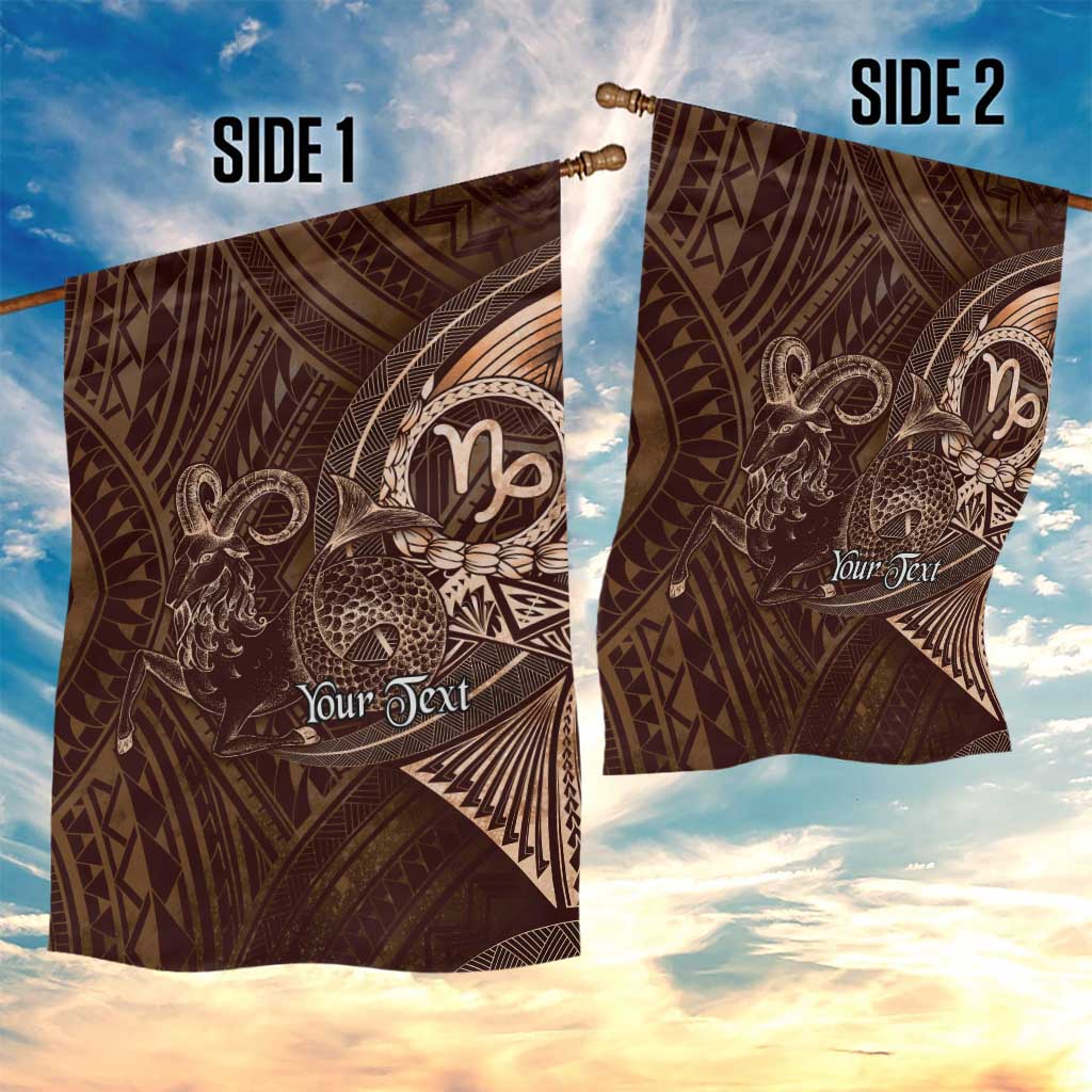 Personalised Polynesia Zodiac Capricorn Garden Flag Galaxy Polynesian Pattern Chest Tattoo Style