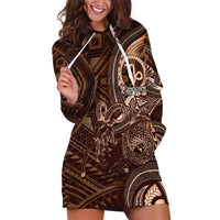 Personalised Polynesia Zodiac Capricorn Hoodie Dress Galaxy Polynesian Pattern Chest Tattoo Style