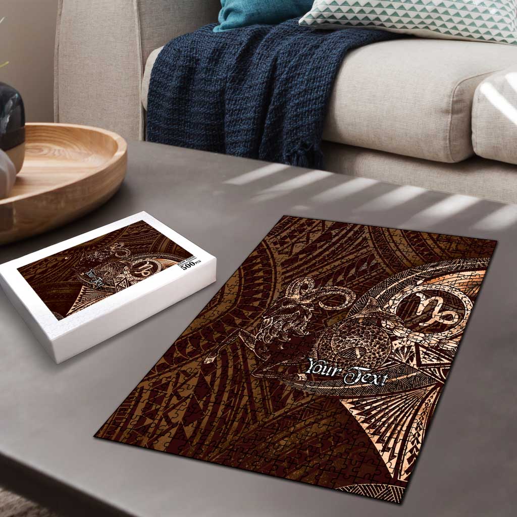 Personalised Polynesia Zodiac Capricorn Puzzle Galaxy Polynesian Pattern Chest Tattoo Style