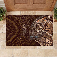 Personalised Polynesia Zodiac Capricorn Rubber Doormat Galaxy Polynesian Pattern Chest Tattoo Style
