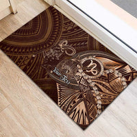 Personalised Polynesia Zodiac Capricorn Rubber Doormat Galaxy Polynesian Pattern Chest Tattoo Style