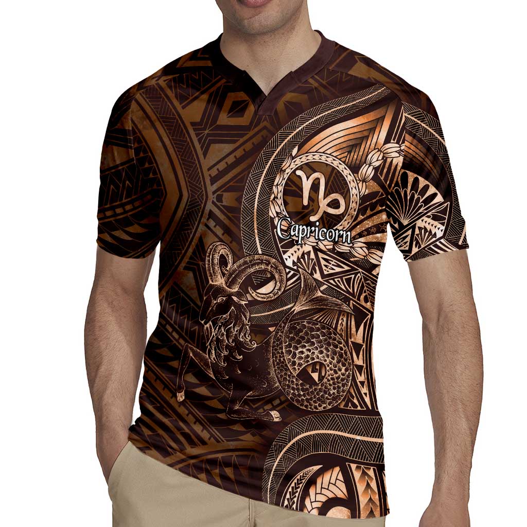 Personalised Polynesia Zodiac Capricorn Rugby Jersey Galaxy Polynesian Pattern Chest Tattoo Style