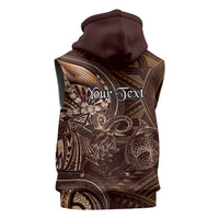Personalised Polynesia Zodiac Capricorn Sleeveless Zip Hoodie Galaxy Polynesian Pattern Chest Tattoo Style