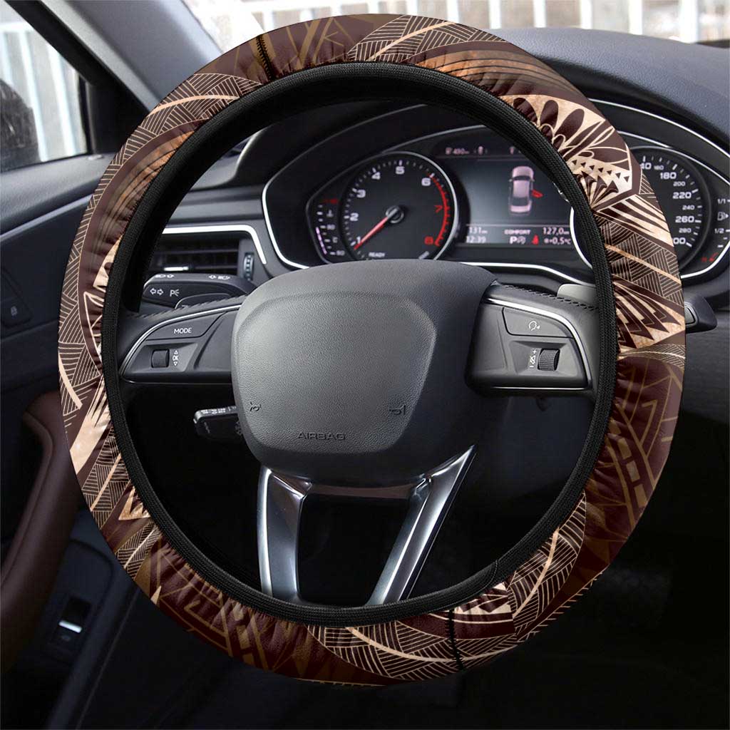 Polynesia Zodiac Capricorn Steering Wheel Cover Galaxy Polynesian Pattern Chest Tattoo Style