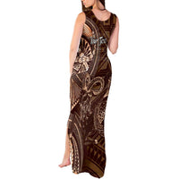 Personalised Polynesia Zodiac Capricorn Tank Maxi Dress Galaxy Polynesian Pattern Chest Tattoo Style
