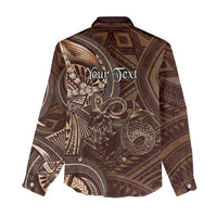 Personalised Polynesia Zodiac Capricorn Women Casual Shirt Galaxy Polynesian Pattern Chest Tattoo Style