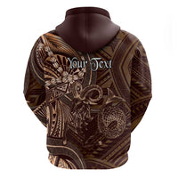 Personalised Polynesia Zodiac Capricorn Zip Hoodie Galaxy Polynesian Pattern Chest Tattoo Style
